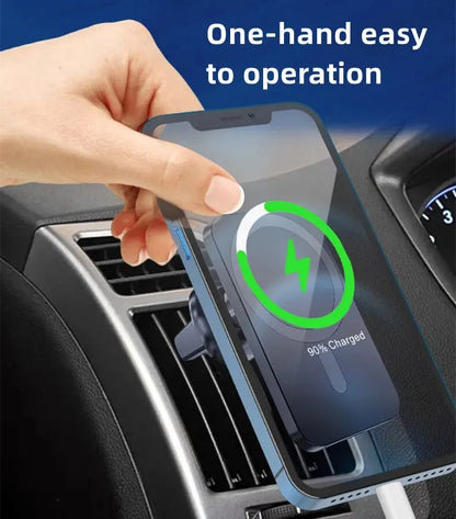 30W Magnetic Wireless Car Charger for iPhone 15/14/13/12 Series | MagSafe Fast Charging Phone Holder Mount