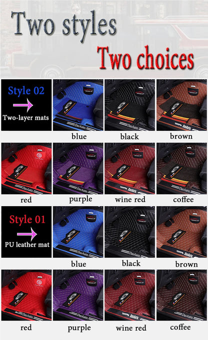 Custom Fit Leather Car Floor Mats – Full Set with Brand Logo | All-Weather Interior Protection for Most Car Models