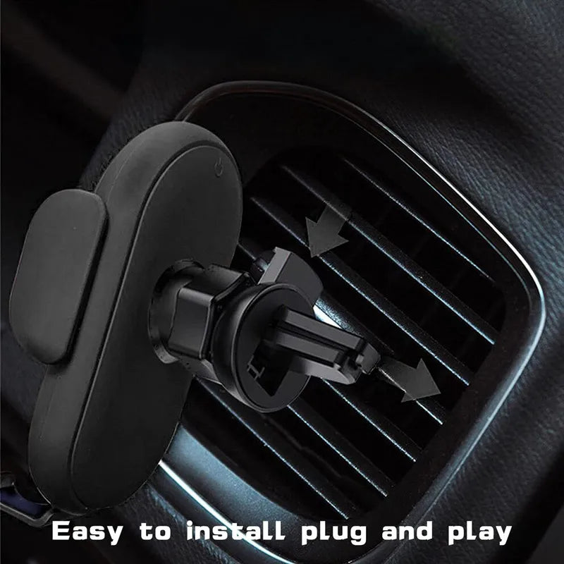 30W Wireless Car Charger Mount – Auto-Clamp Air Vent Phone Holder with Fast Charging & 360° Rotation