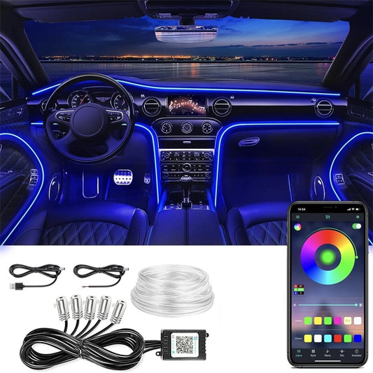 RGB LED Car Interior Ambient Lights with App & Remote