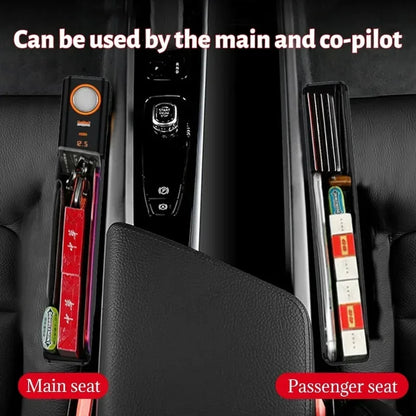 Car Seat Organizer with Charger & Gap Filler