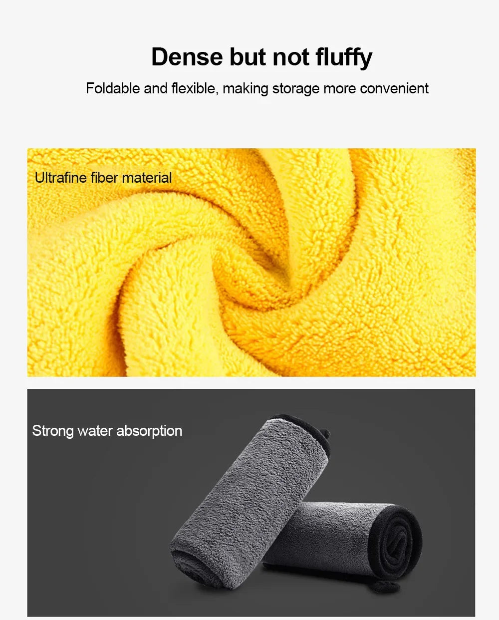 Microfiber Car Wash Towels (30×30/30×60 cm, Pack of 3/5/10)