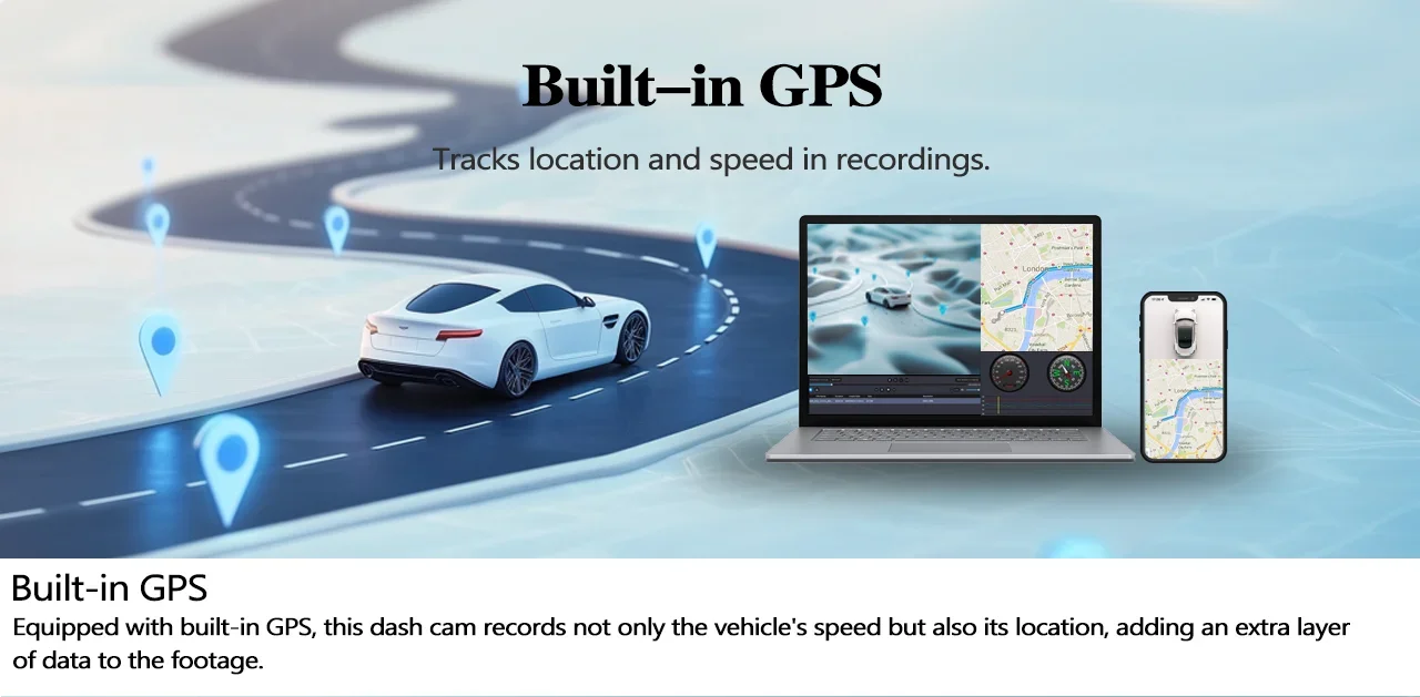4K Mini Dash Cam with WiFi, GPS, G-Sensor & 24H Parking Mode