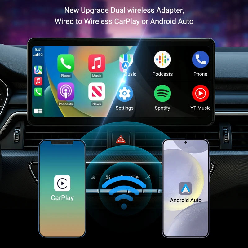 Wireless CarPlay/Android Auto Adapter – 2025 Upgrade, Fast 5GHz, Plug & Play